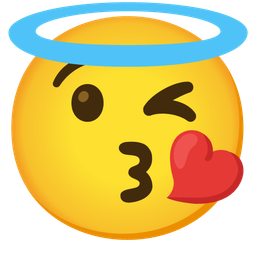 Face blowing a kiss and Smiling face with halo