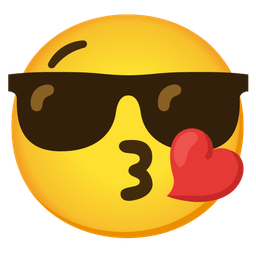 face blowing a kiss and smiling face with sunglasses