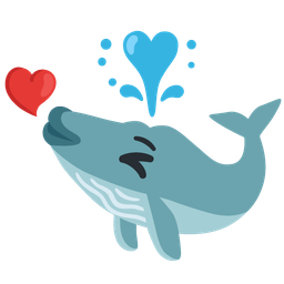 face blowing a kiss and spouting whale