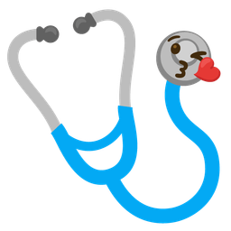 face blowing a kiss and stethoscope