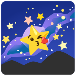 face blowing a kiss and telescope