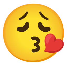 face blowing a kiss and weary face