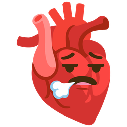 face exhaling and anatomical heart