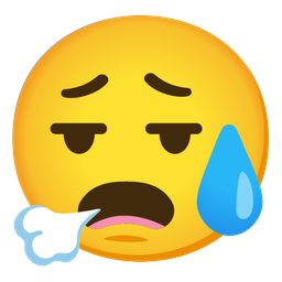 face exhaling and anxious face with sweat