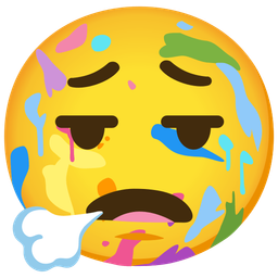 face exhaling and artist palette