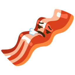 face exhaling and bacon