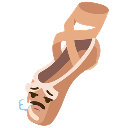 face exhaling and ballet shoes