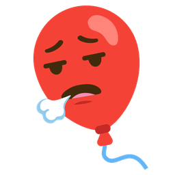 face exhaling and balloon