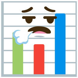 face exhaling and bar chart