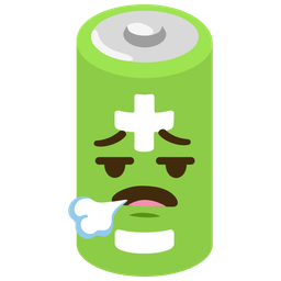 face exhaling and battery