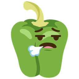 face exhaling and bell pepper