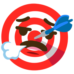 face exhaling and bullseye