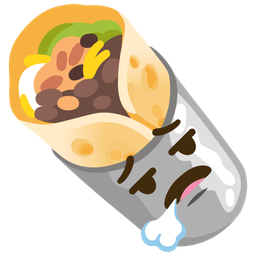 face exhaling and burrito