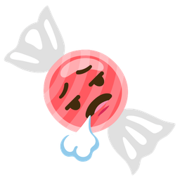 face exhaling and candy