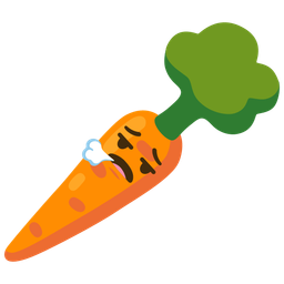 face exhaling and carrot