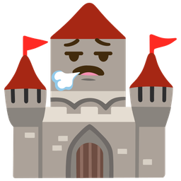 face exhaling and castle