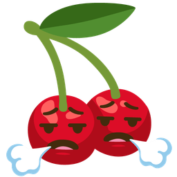 face exhaling and cherries