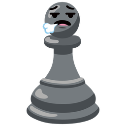 face exhaling and chess pawn