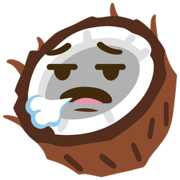 face exhaling and coconut