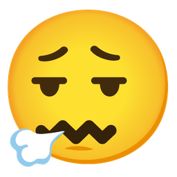 face exhaling and confounded face