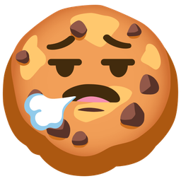 face exhaling and cookie
