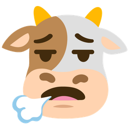 face exhaling and cow face