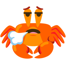 face exhaling and crab