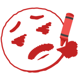 face exhaling and crayon