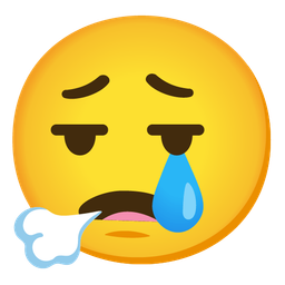 face exhaling and crying face