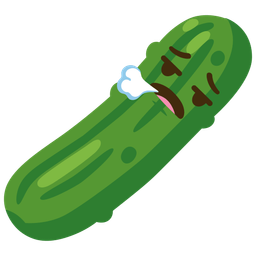 face exhaling and cucumber