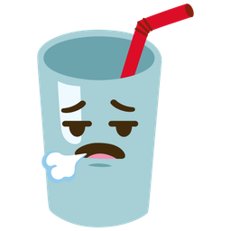 face exhaling and cup with straw