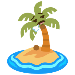 face exhaling and desert island