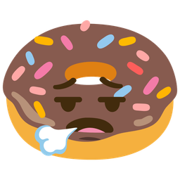 face exhaling and doughnut