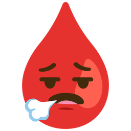 face exhaling and drop of blood