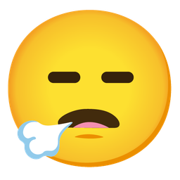 face exhaling and expressionless face