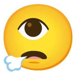 face exhaling and eye