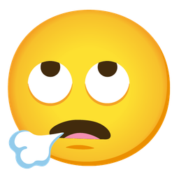 face exhaling and face with rolling eyes