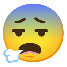 face exhaling and fearful face