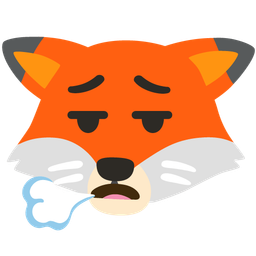face exhaling and fox