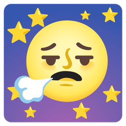 face exhaling and full moon face