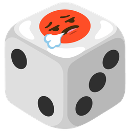 face exhaling and game die