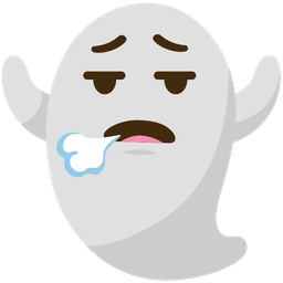 face exhaling and ghost