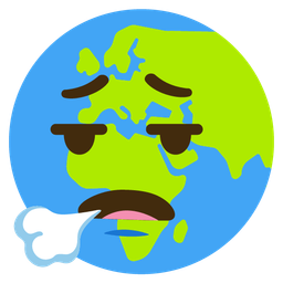 face exhaling and globe showing Europe-Africa