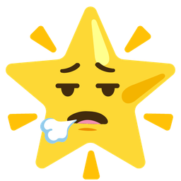 face exhaling and glowing star