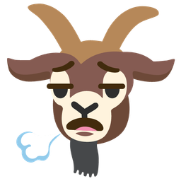 face exhaling and goat