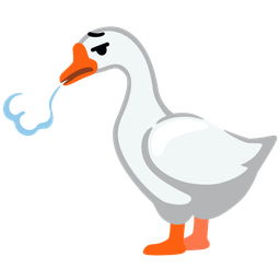 face exhaling and goose