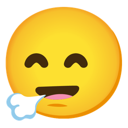 Face exhaling and Grinning face with smiling eyes