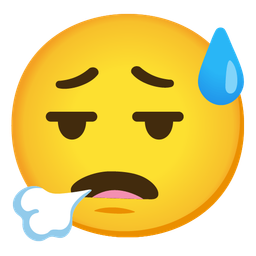 Face exhaling and Grinning face with sweat