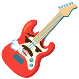 face exhaling and guitar