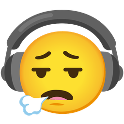 face exhaling and headphone